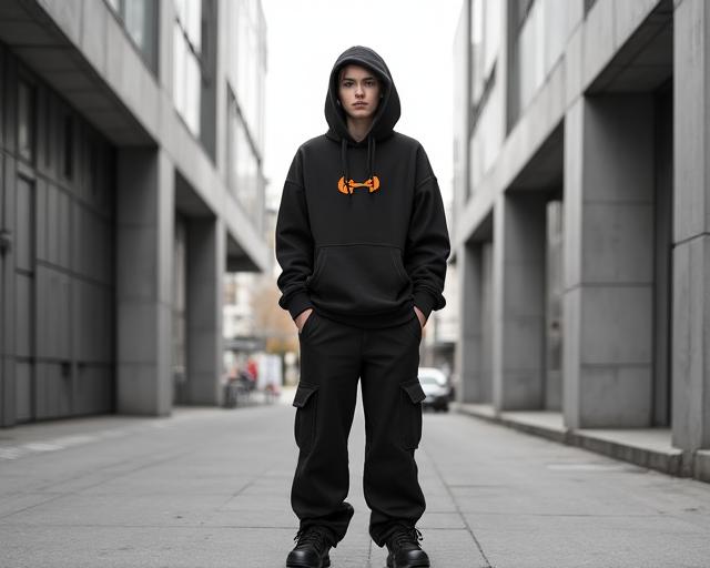 Street style portrait featuring baggy silhouettes and 90s inspired luxury gear